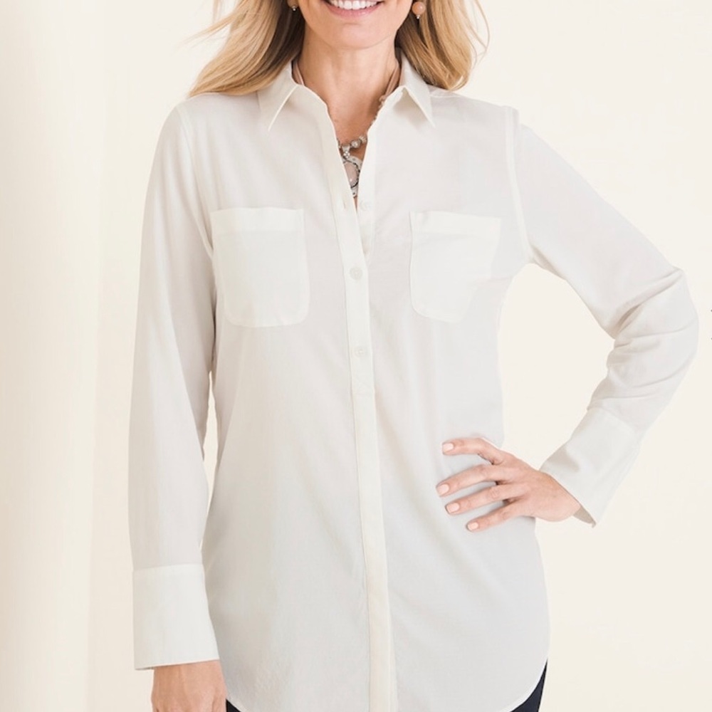 CHICO’S SILKY SOFT CLASSIC BLOUSE  SIZE: 16/18
